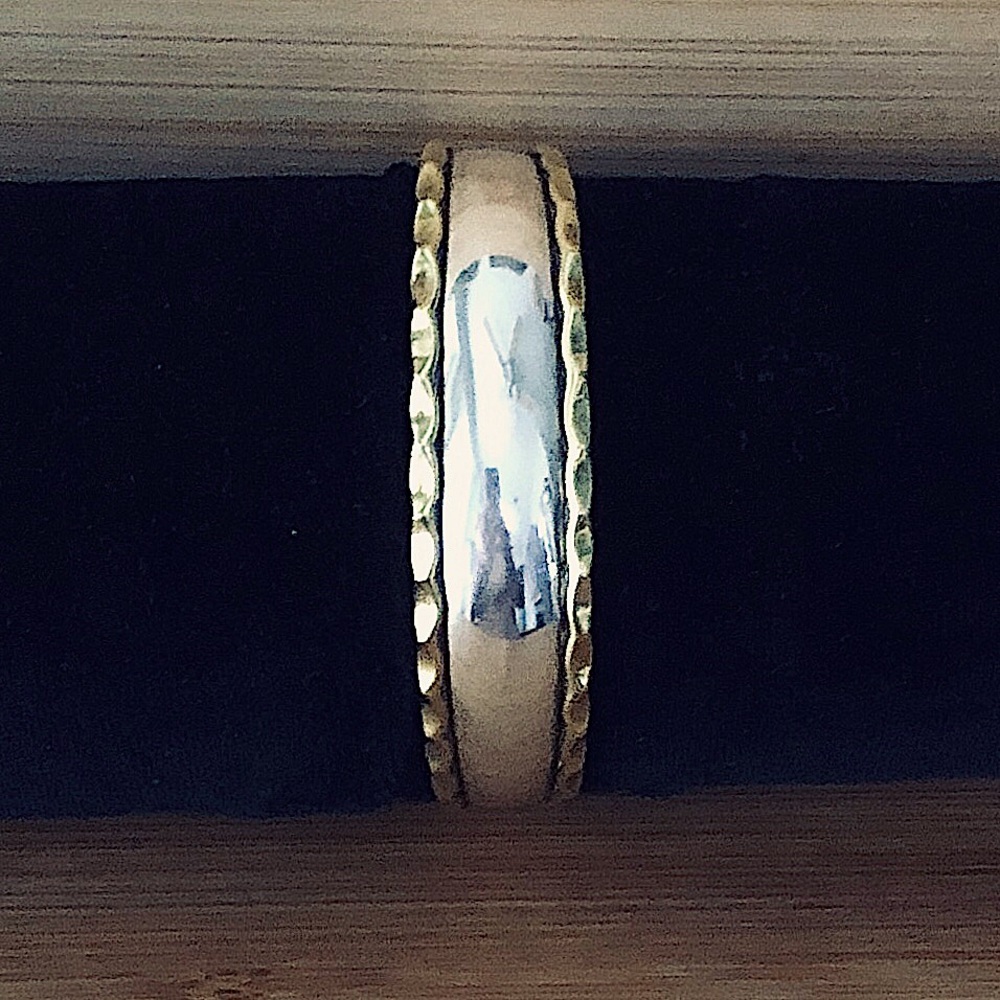 $118 Sterling & Gold Estate Cuff  Marked MEXICO 925 - Picture 3 of 9
